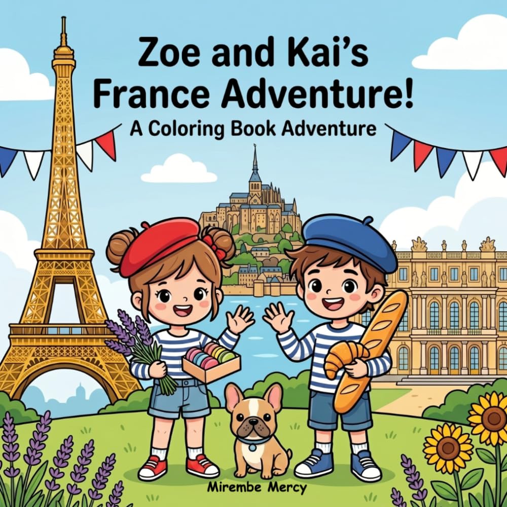 Zoe & Kai's France Adventure Coloring Book: A Fun Travel Coloring and Activity Book for Kids | Explore Famous Landmarks, Food, Culture and More Across France! (Around the World Coloring Adventures)