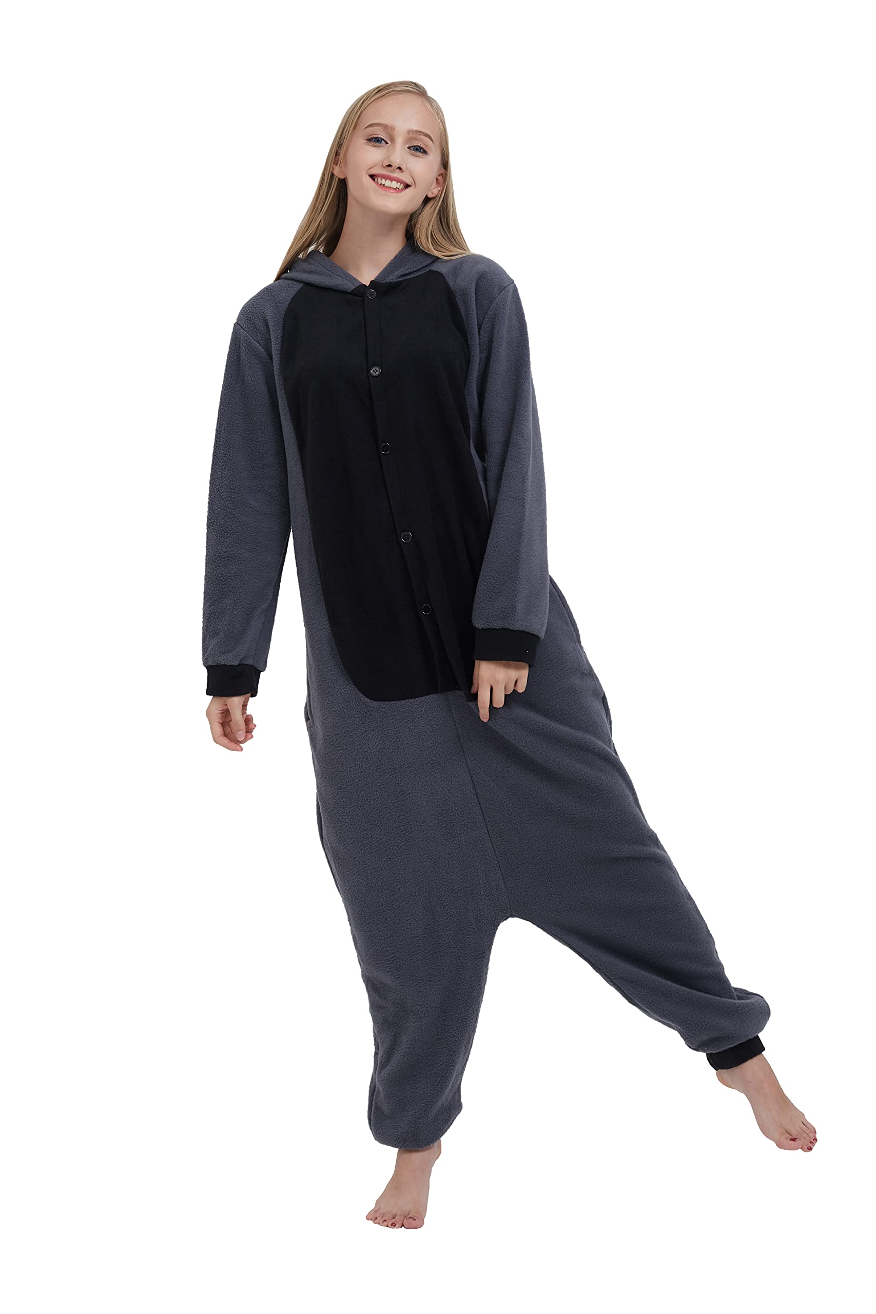 SimZoo Pigiama Intero con Animali per Adulti, Costume Cosplay di Procione Indumenti da Notte per Uomo Donna, Abbigliamento da Casa Unisex Intero