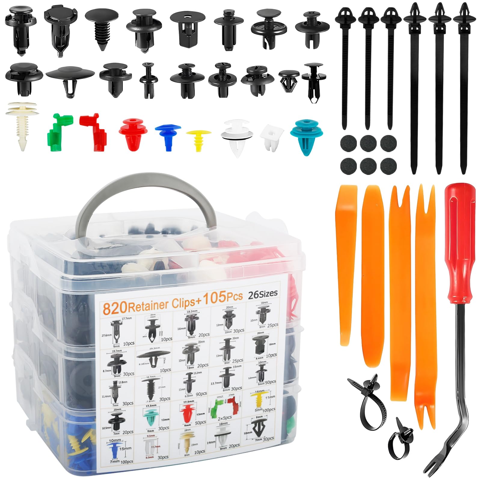 925 Stück Auto Befestigung Clips Set, 26 Größen Spreiznieten