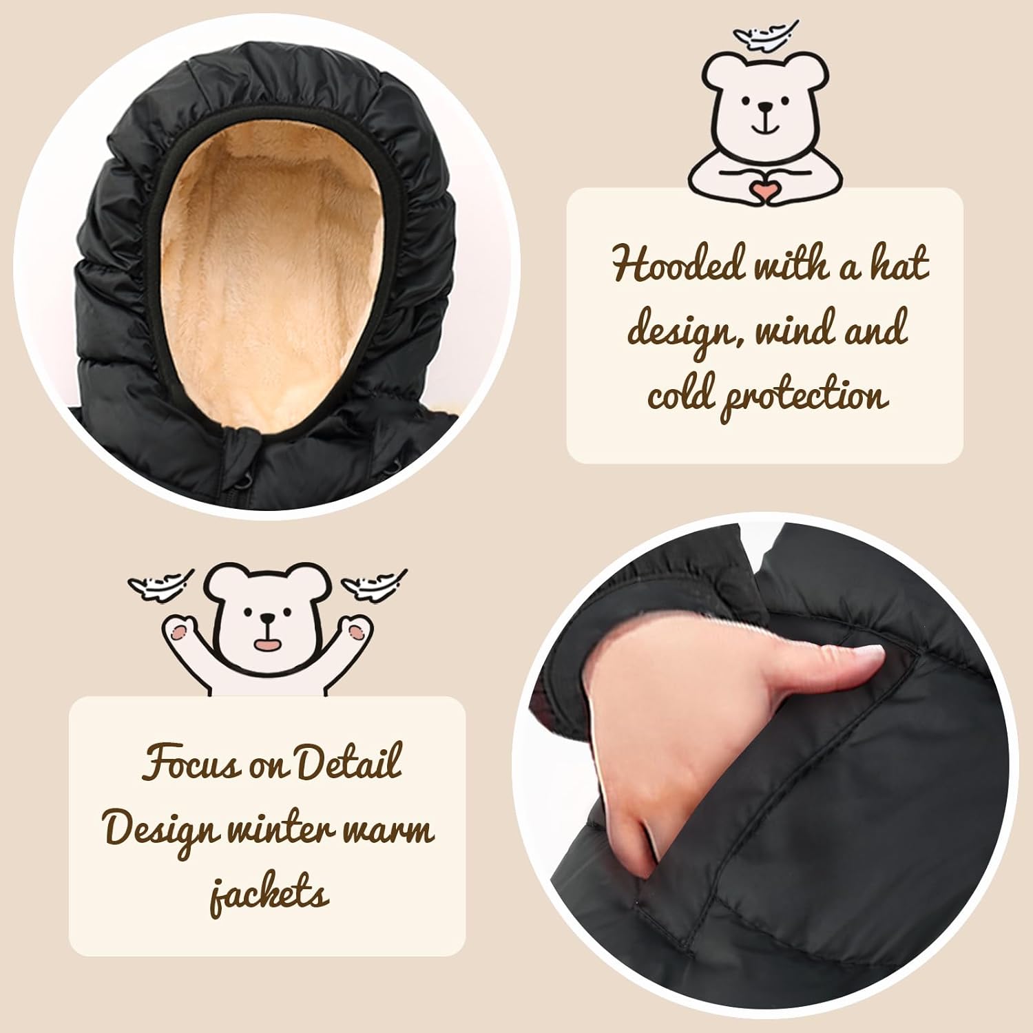 Winter Coats for Toddler Kids Infants Baby Boys Girls Light Puffer Warm Thick Hooded Down Jacket for 2-7 Years - Image 5