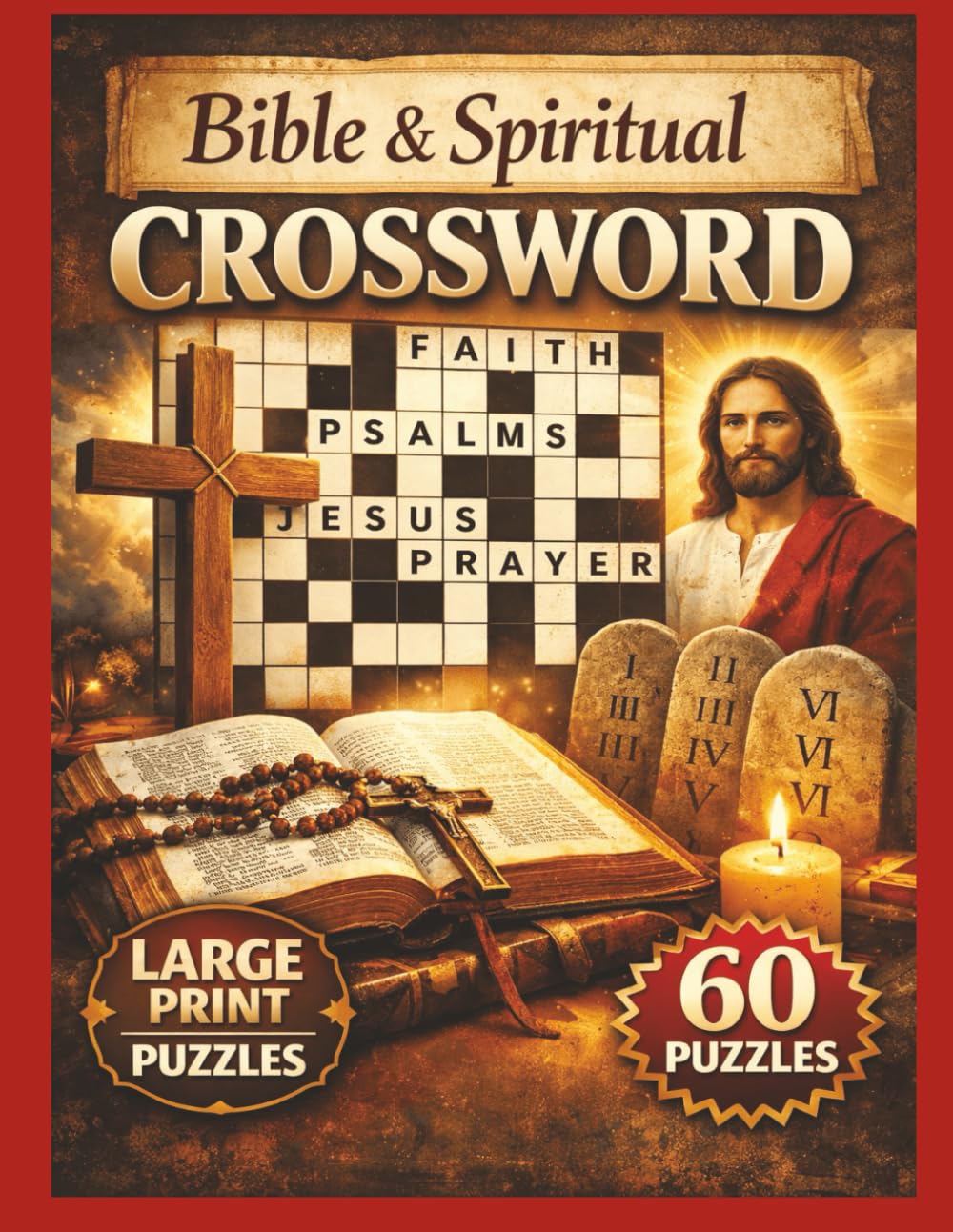 Bible & Spiritual Crossword Puzzle Book: Large Print Faith-Based Puzzles for Relaxation | Devotion, and Christian Reflection 60 pages of Inspiring Crossword Challenges for Adults & Seniors