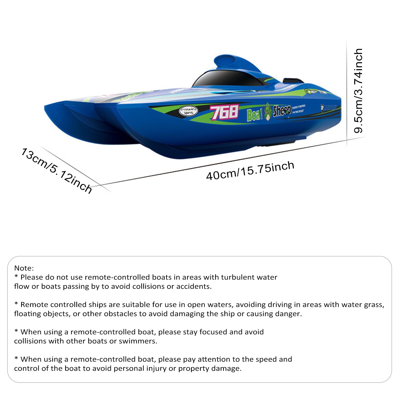 Goolsky Bateau télécommandé 2,4 GHz, Haute Vitesse 30 km/h, turboréacteur sans balais, télécommande de Refroidissement du Bateau, étanche, Batterie Faible/Rappel de Distance.