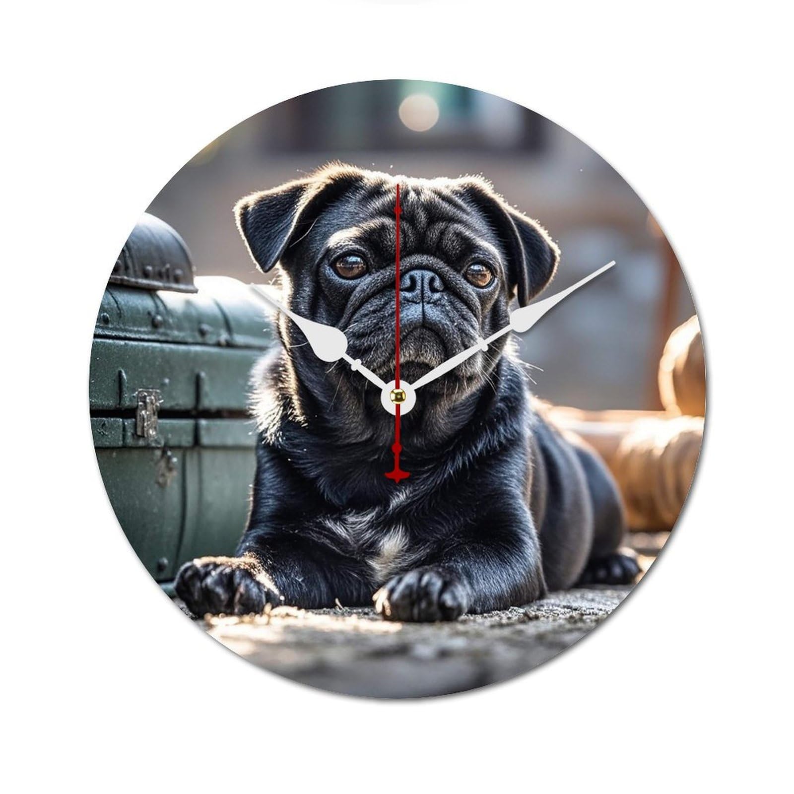 Horloge murale carlin noir en bois, cadeau idéal pour la maison