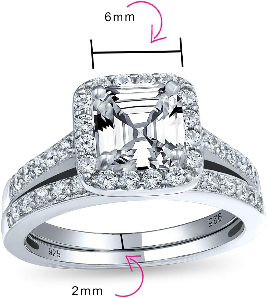 Stunning 3-6CT AAA CZ Halo Square Radiant Cut Engagement Ring Wedding Set - Clear Canary Yellow Stone, .925 Sterling Silver Rose 14K Yellow Gold Plating, Pave Cubic Zirconia Band, Exquisite for Women