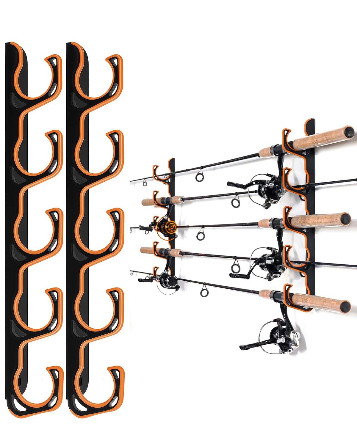 Ghosthorn Fishing Rod Holders for Garage Fishing Pole Holders Ceiling or Wall Mounted Fishing Rod Rack garage Storage Organizer Fishing Gear Equipment for Men Women (Orange, 1 Pack)