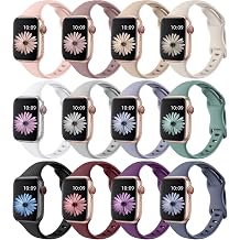 Lerobo 12 Pack Slim Thin Bands Compatible with Apple Watch 38mm 40mm 41mm 42mm 44mm 45mm 46mm 49mm Women Men, Soft Silicone Strap Wristband for iWatch Series 11/10/9/8/7/SE/6/5/4/3/2/1/Ultra 3 2