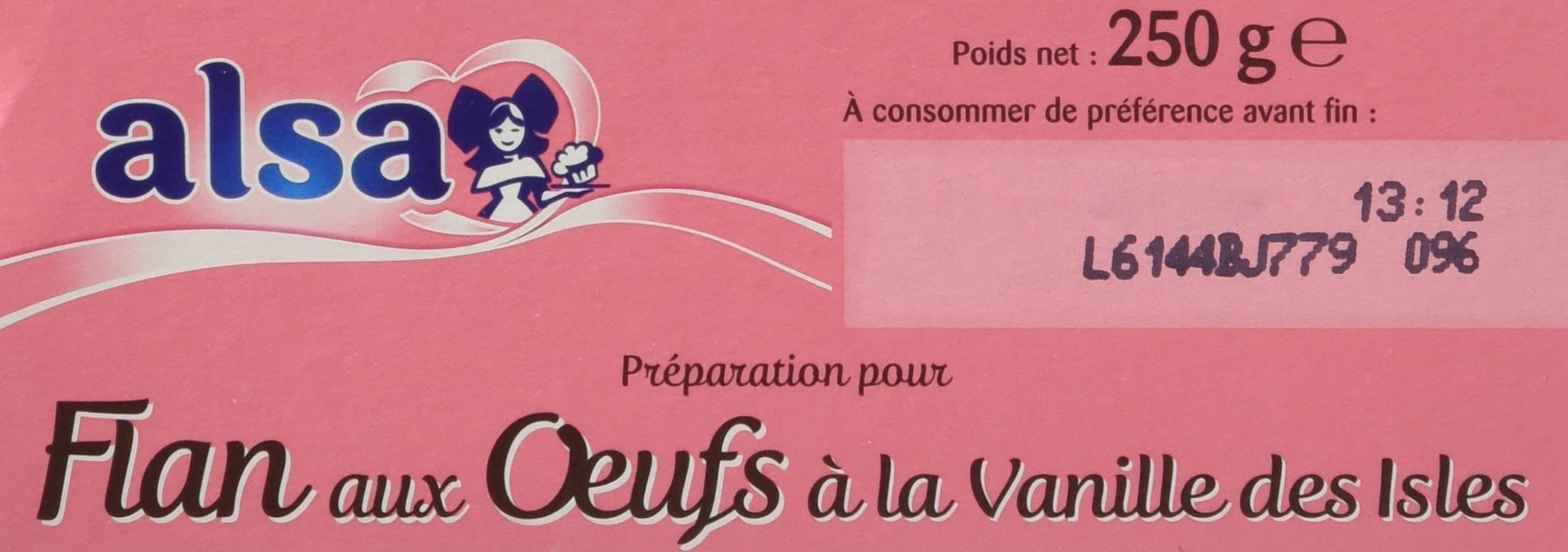 Alsa Préparation Flan Aux Œufs Vanille des Isles 2 Sachets 250g - Lot de 3
