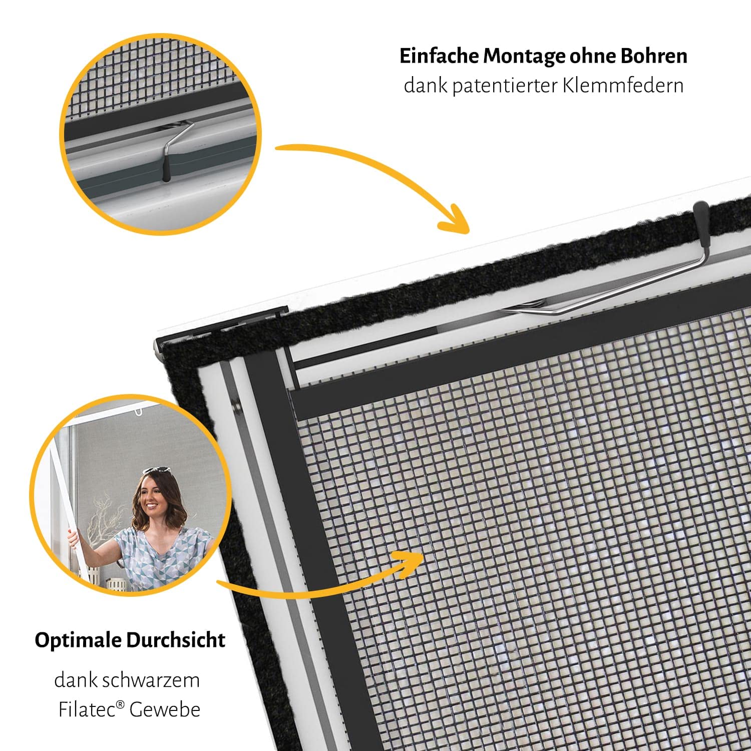 empasa Insektenschutz Fliegengitter für bodentiefe Fenster MASTER SLIM XL extra groß mit Alurahmen individuell kürzbarer Selbstbausatz, 130 x 220 cm, Farbe:weiß