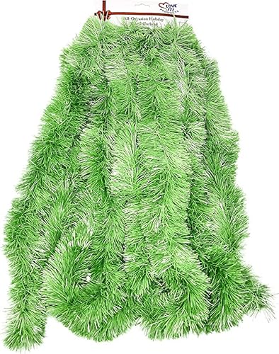 Super Duper Thick Tinsel Garland Multi-Packs For Christmas, Birthdays, Holiday Decoration, Special Events 25 Ft. Long 1 Pack (Pastel Light Green) #TOP21