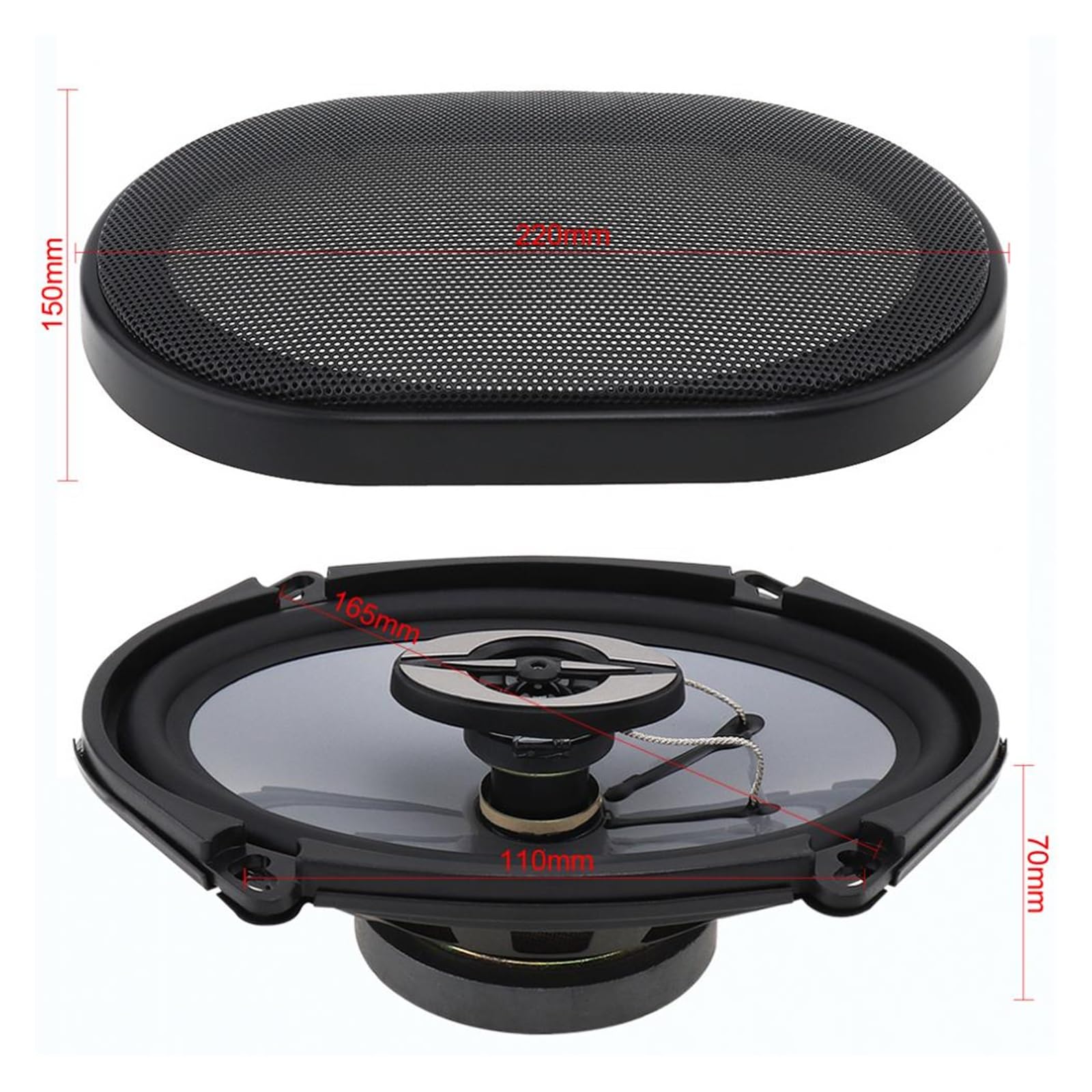 2 uds 380W 5x7 Pulgadas Altavoz de Coche HiFi coaxial Altavoz Puerta del vehículo Auto Audio música estéreo Altavoces de frecuencia de Rango Completo