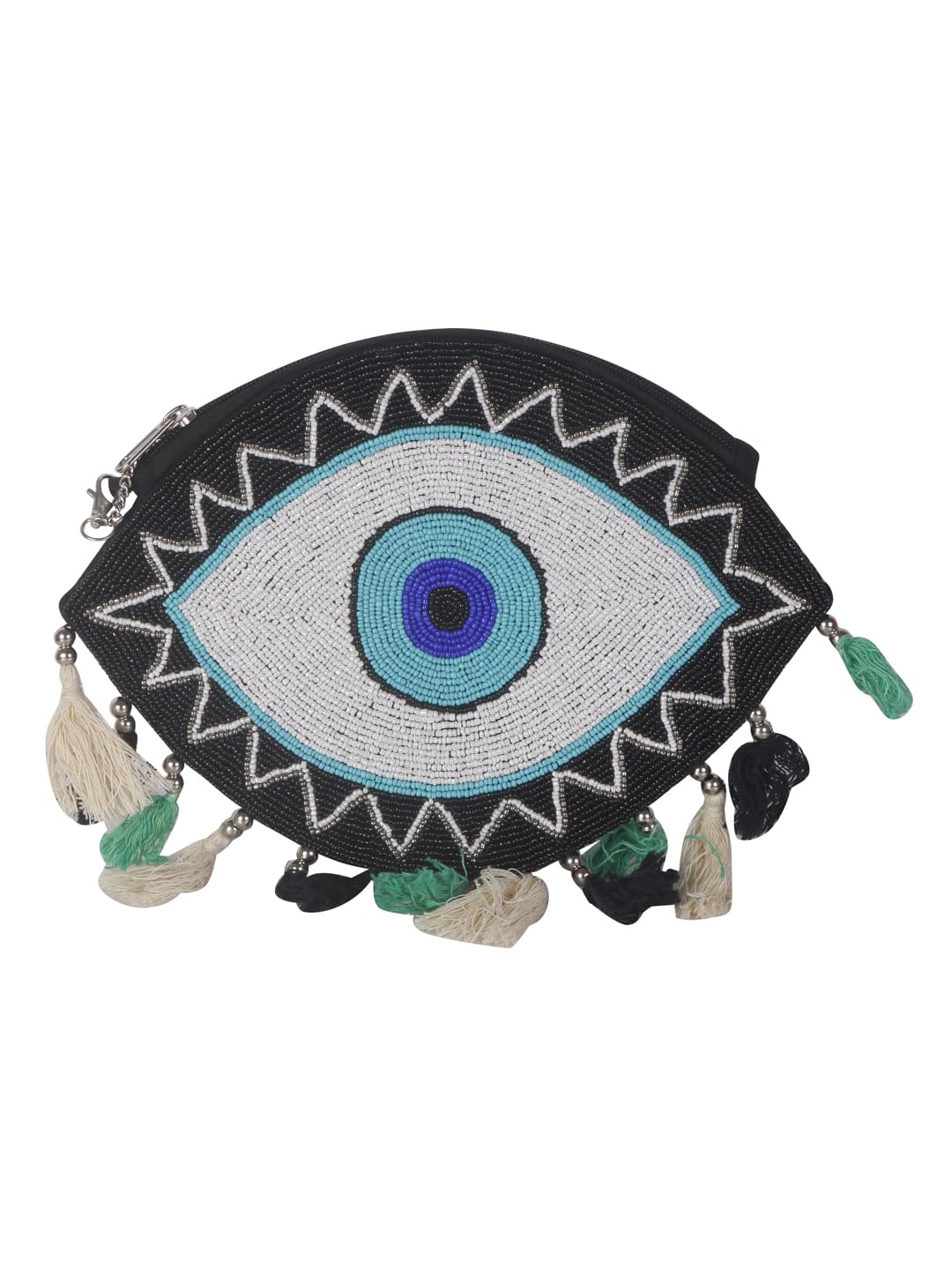 swisni Black evil eye banjara boho bag II Women's Traditional Designer Clutch For Women & Girls II Banjara Boho bag-picture-42