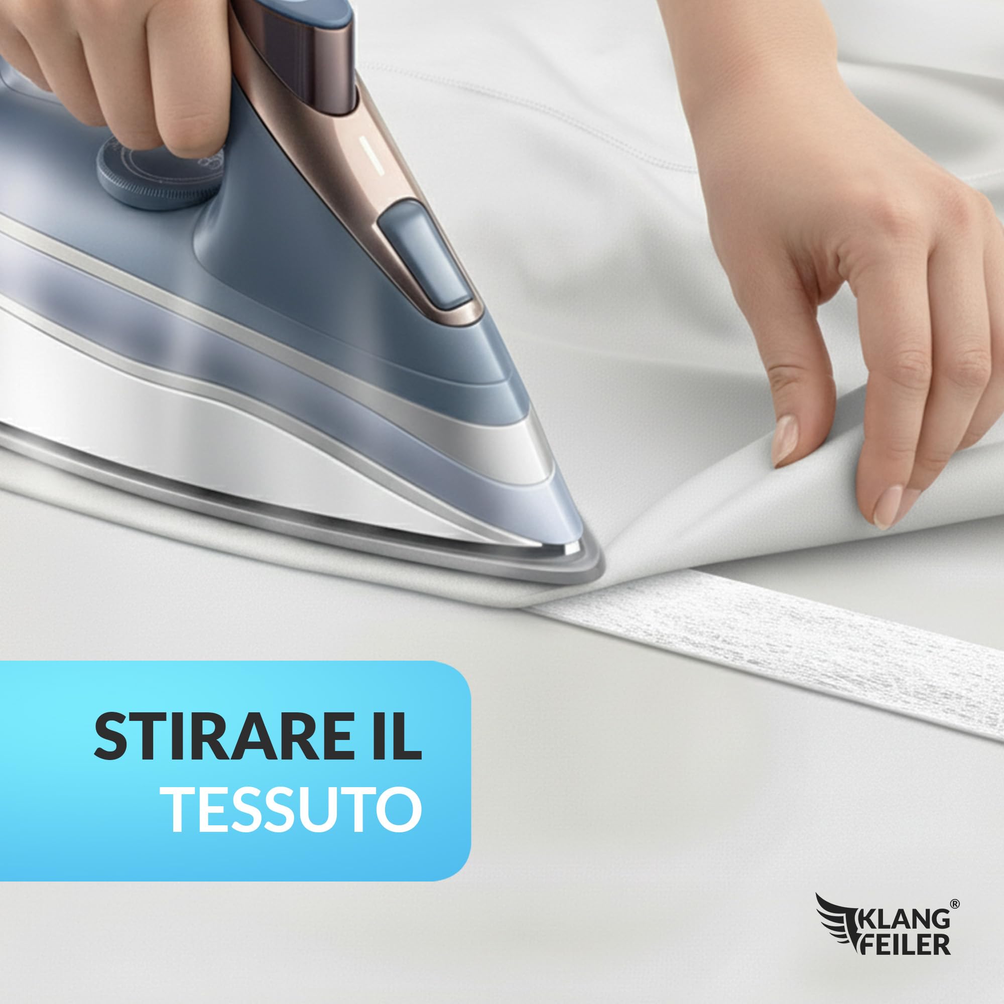 Klangfeiler® Nastro termoadesivo - Orlo termoadesivo - 30 metri- 20mm - adesivo - termoadesivi per tessuti - Non è Necessario Cucire-Nastro