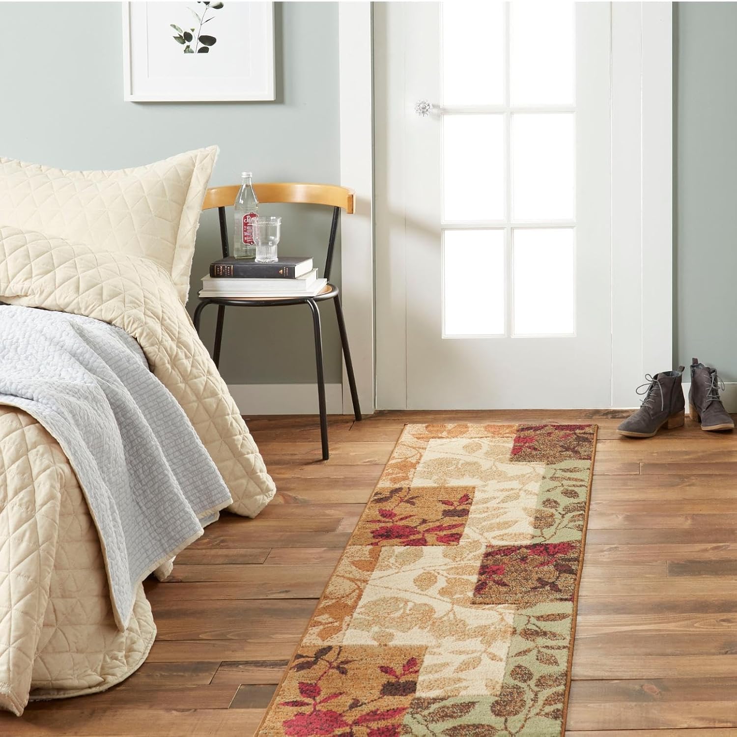 Home Dynamix Amelia Modern Area Rug | 26" x 12' Runner | Beige/Green/Red