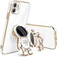 Vista 18 de Funda compatible con iPhone 12 Bonita Diseño de Soporte de Astronauta en 3D Protección de Cámara A Prueba de Golpes Cubierta Trasera Suave para Negro