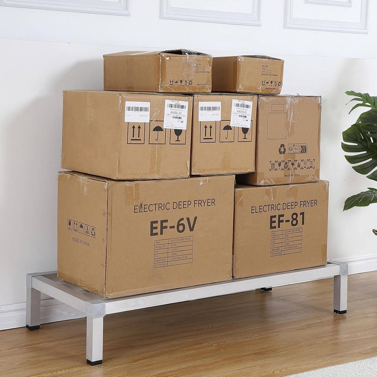 Dunnage Rack, Elevated Storage Solution, Aluminum Low Shelf for Floor Use in Kitchens, Restaurants, Supermarkets, and Grocery Stores