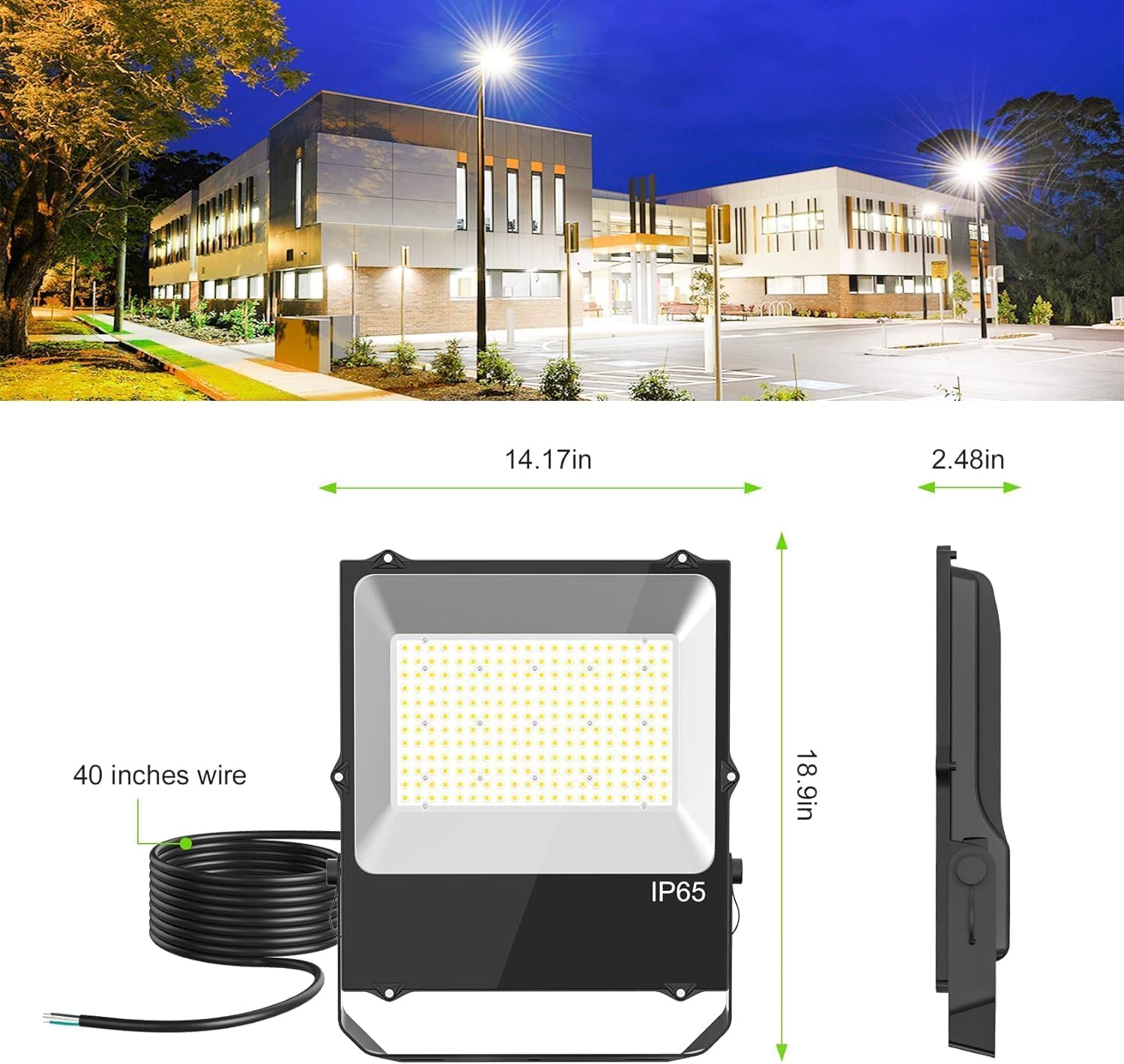 4 Pack 240W AC100-277V LED Stadium Light Flood Light LED Tennis Court Lights ETL Listed 33600LM 5000K IP65 Waterproof Basketball Court Lights Outdoor