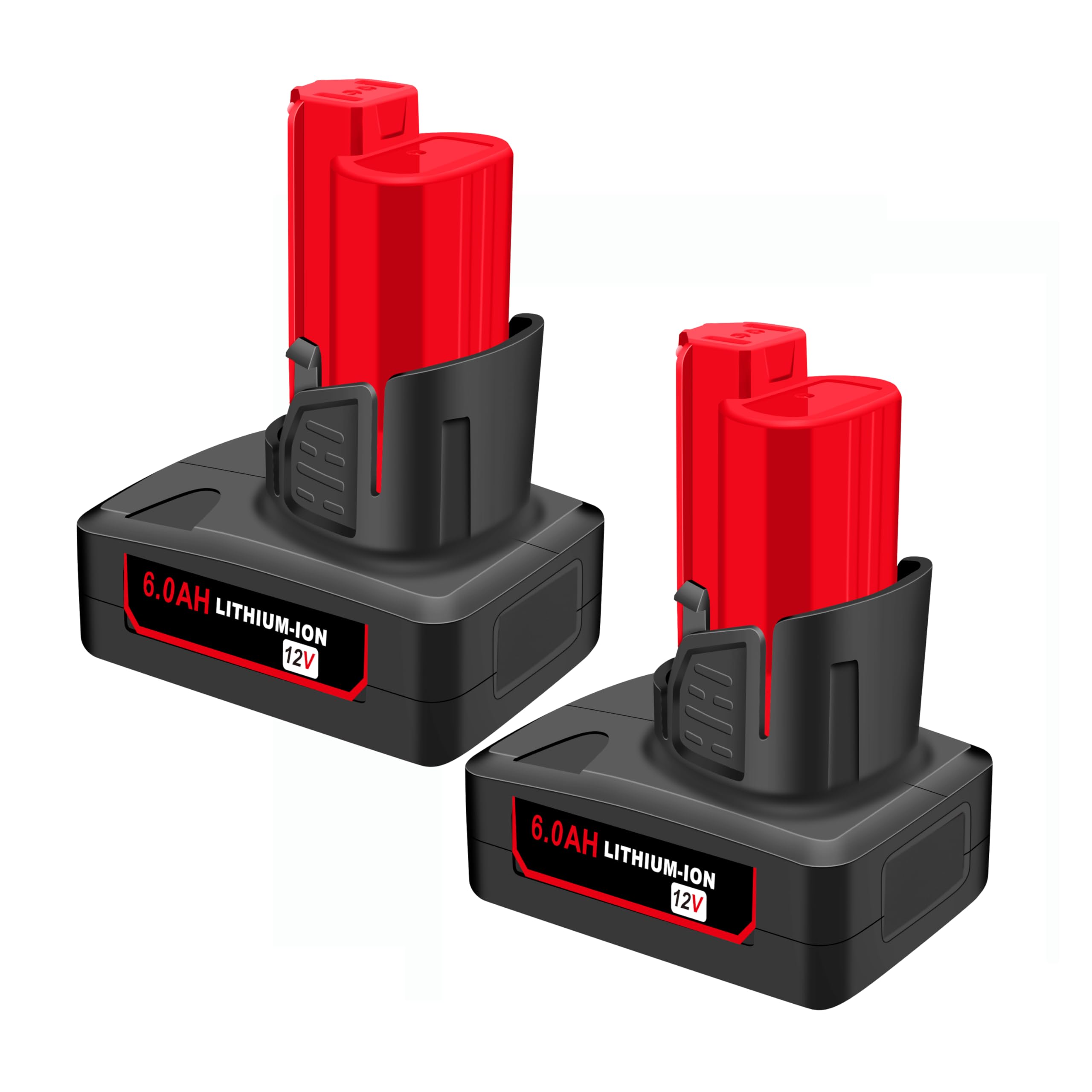 OYRMIL 2 Pack Replacement for Milwaukee M12 6.0Ah Lithium Battery Packs Compatible with Milwaukee 12V Tools