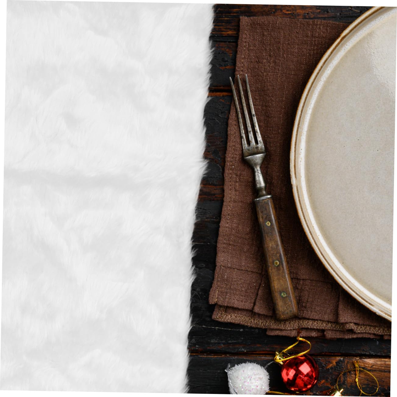 Mesa de Tela Navideña de Felpa Decorativa y Reutilizable para Fiestas de Navidad Casa