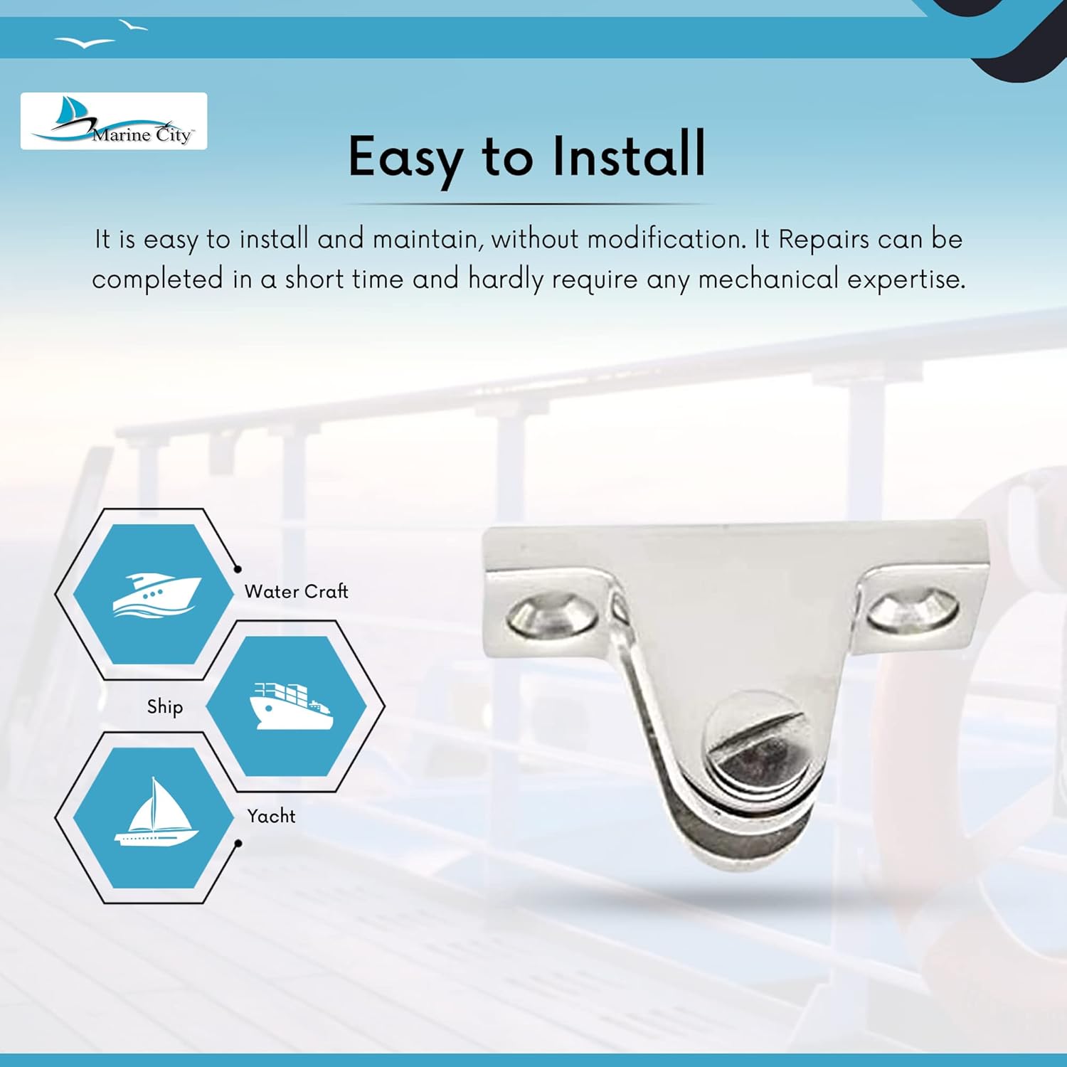 Buy Marine City 316 Grade Stainless Steel Bimini top Deck Hinge Boat