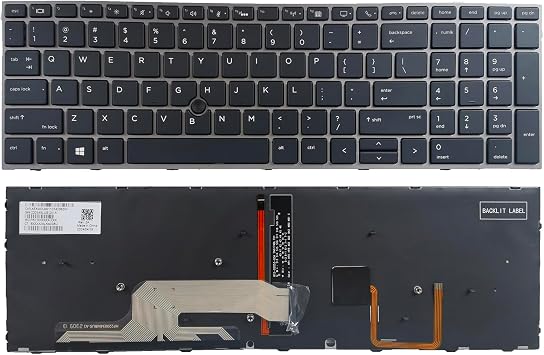Laptop Replacement US Layout with Pointer and backlightt Keyboard for HP ZBOOK 15 G5 G6 17 G5 G6 US Keyboard with Point L29635-001 L12765-001 L28407-001