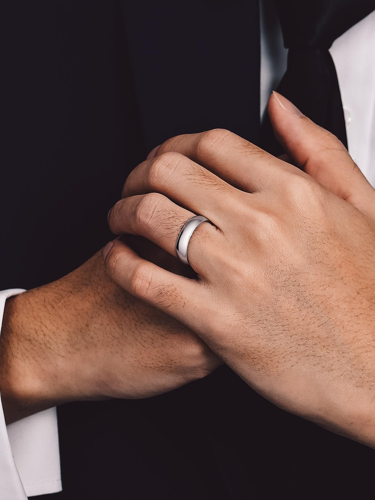 Bandmax Anello da uomo in argento 925, anello di fidanzamento da donna, anello in argento, larghezza 5 mm, per matrimonio, misura 47-67 mm, confezione regalo