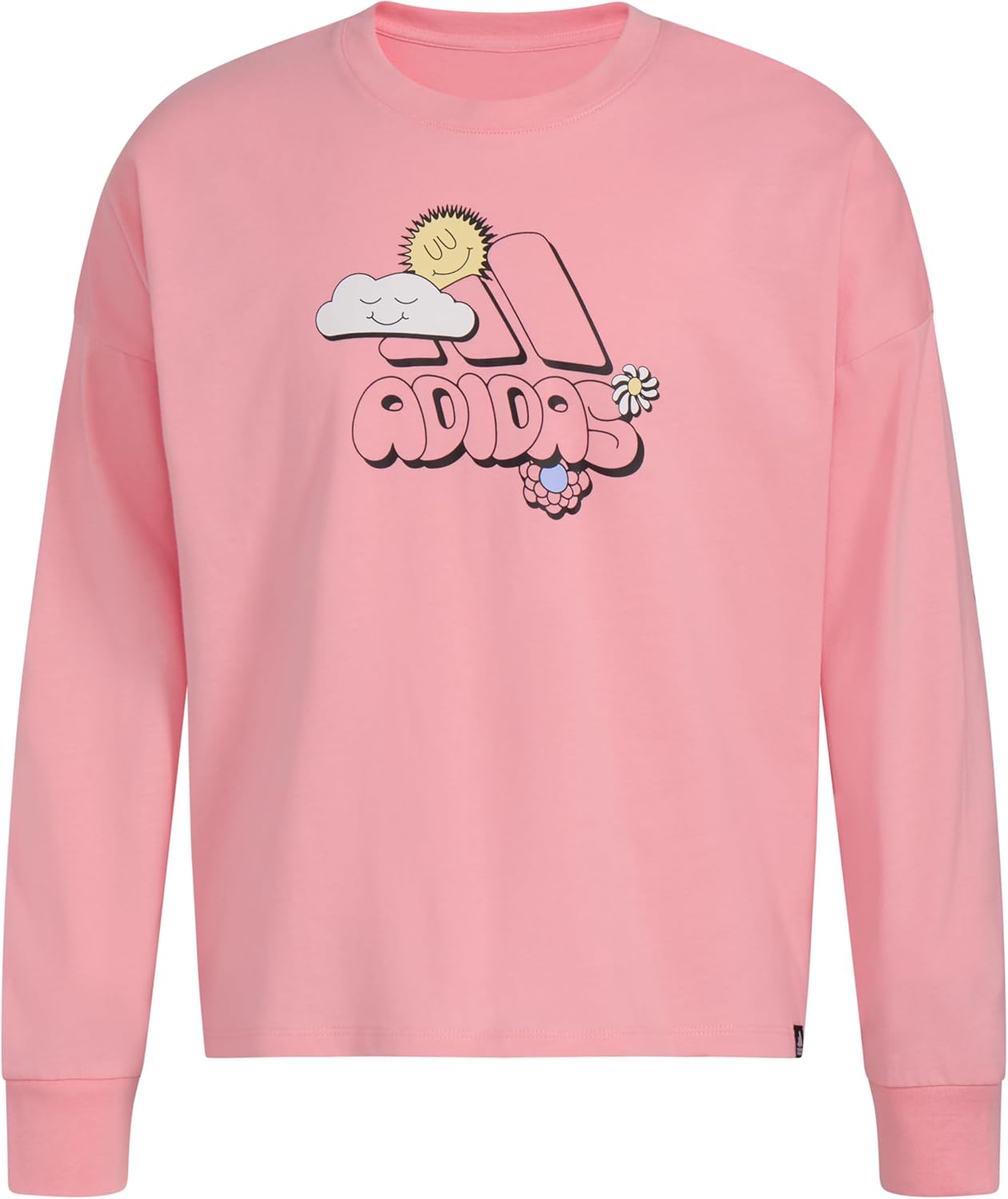 adidas Girls Long Sleeve Waist Crew Tee T-Shirt