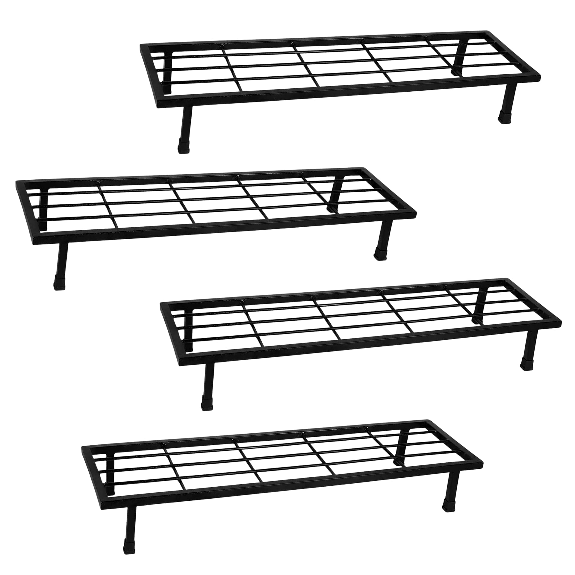 STAND MASTER Metal Black Color 29 inches Rectangular Shape Long Flower Pot/Gamla Stand for Balcony living room Garden Heavy Pot Holder Stand (29 inches) (Set of 4) (B0CP21VD3C) Amazon Price History, Amazon Price Tracker