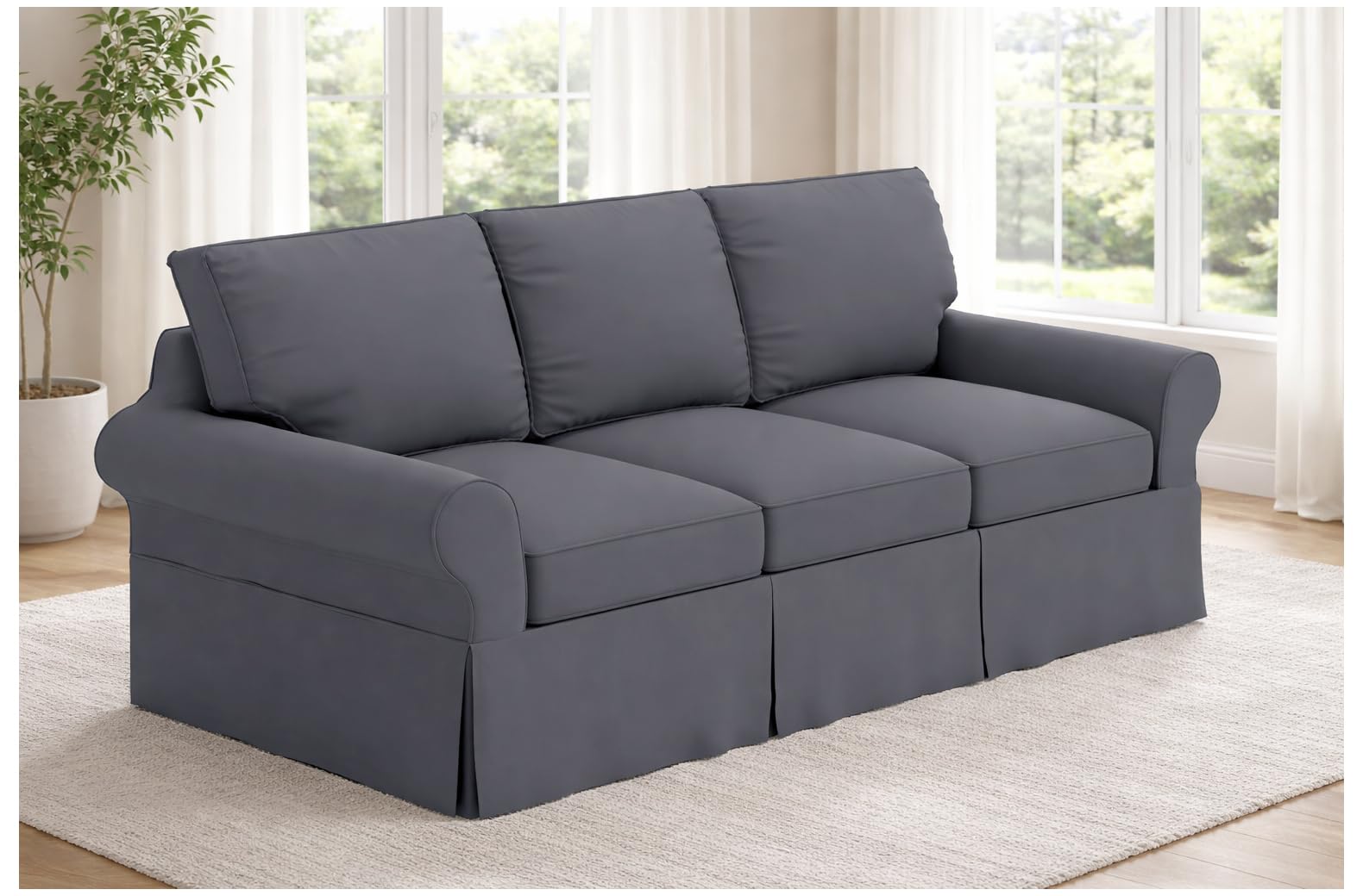 Custom Slipcover for PB Basic 3-Seat