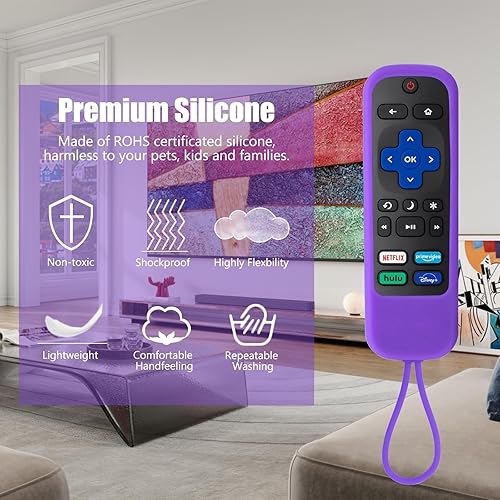 Miniatura 6 de Paquete de 2 fundas para Roku ExpressStreaming StickPremiere - Funda de silicona para control remoto TCL Hisense Roku TV, funda de repuesto para