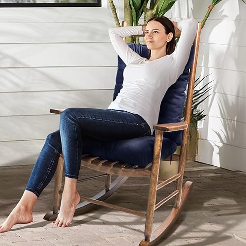 Miniatura 5 de Home Collection - Cojines de asiento para mecedora, 2 piezas, grueso, azul marino, 16.93 x 16.9316.93 x 20.87 pulgadas