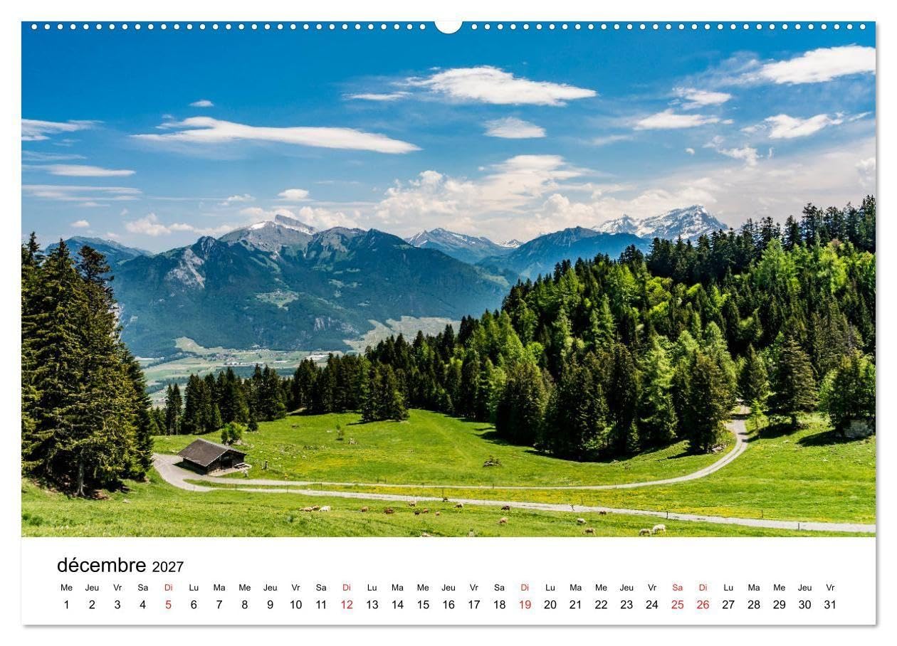 Randonnées en Suisse alpages valaisans (Calendrier mural haut de gamme 2027 DIN A2 vertical), CALVENDO calendrier mensuel: Paysages bucoliques de la montagne suisse