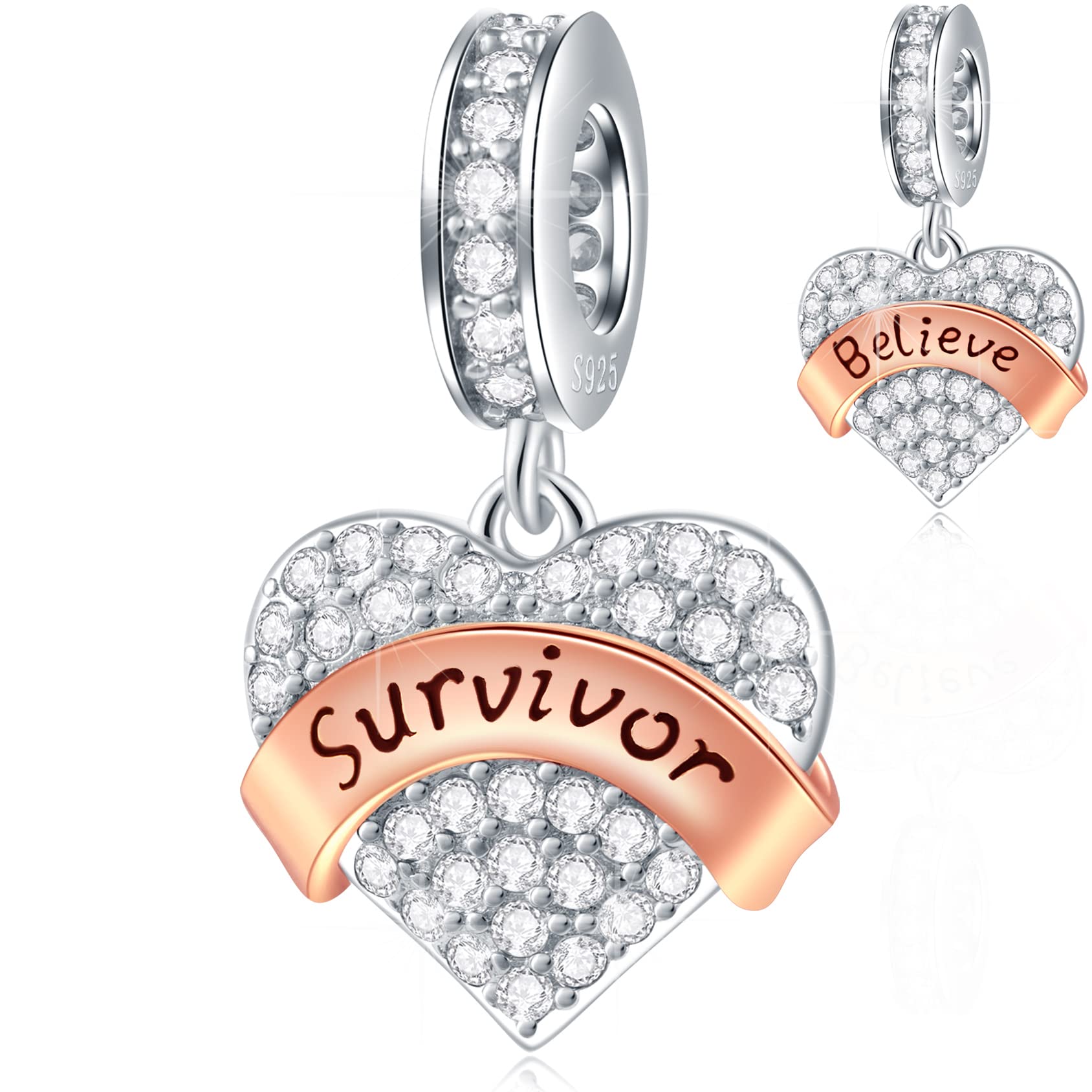 22% Off GEMDAZZ 925 Sterling Silver Family Heart Charm Pendant