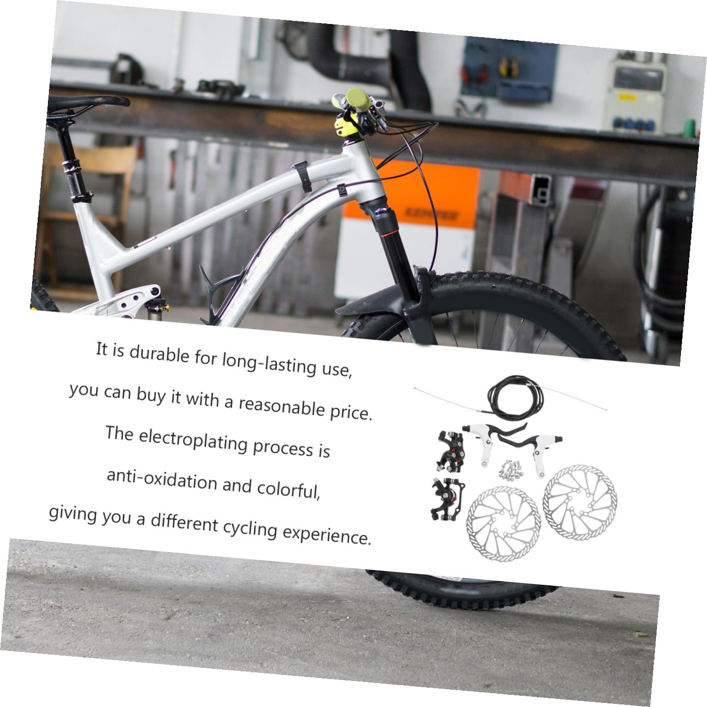 Gatuida Juego de Frenos de Disco Hidráulicos Material Plástico Negro y Alta Fricción Diseño Ahuecado y Soporte Multi-Radio para Bicicleta de Montaña