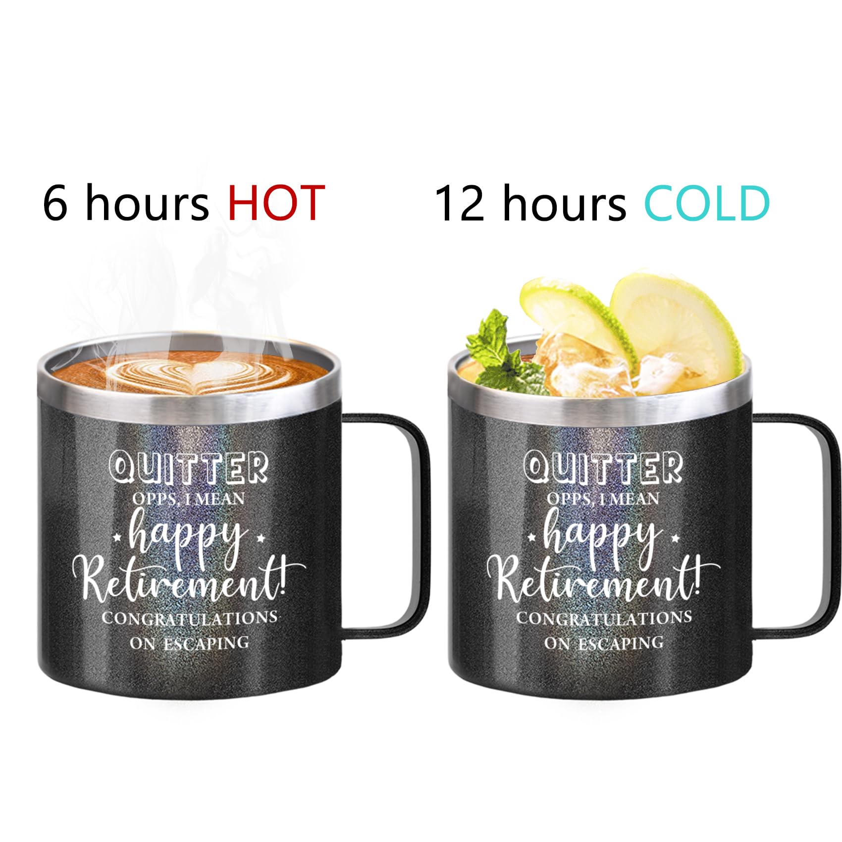 Regalos de jubilación para mujeres y hombres, vaso de jubilación con texto en inglés "I Mean Happy" para jubilación, regalo de despedida para compañeros de trabajo, colegas, jefes, amigos