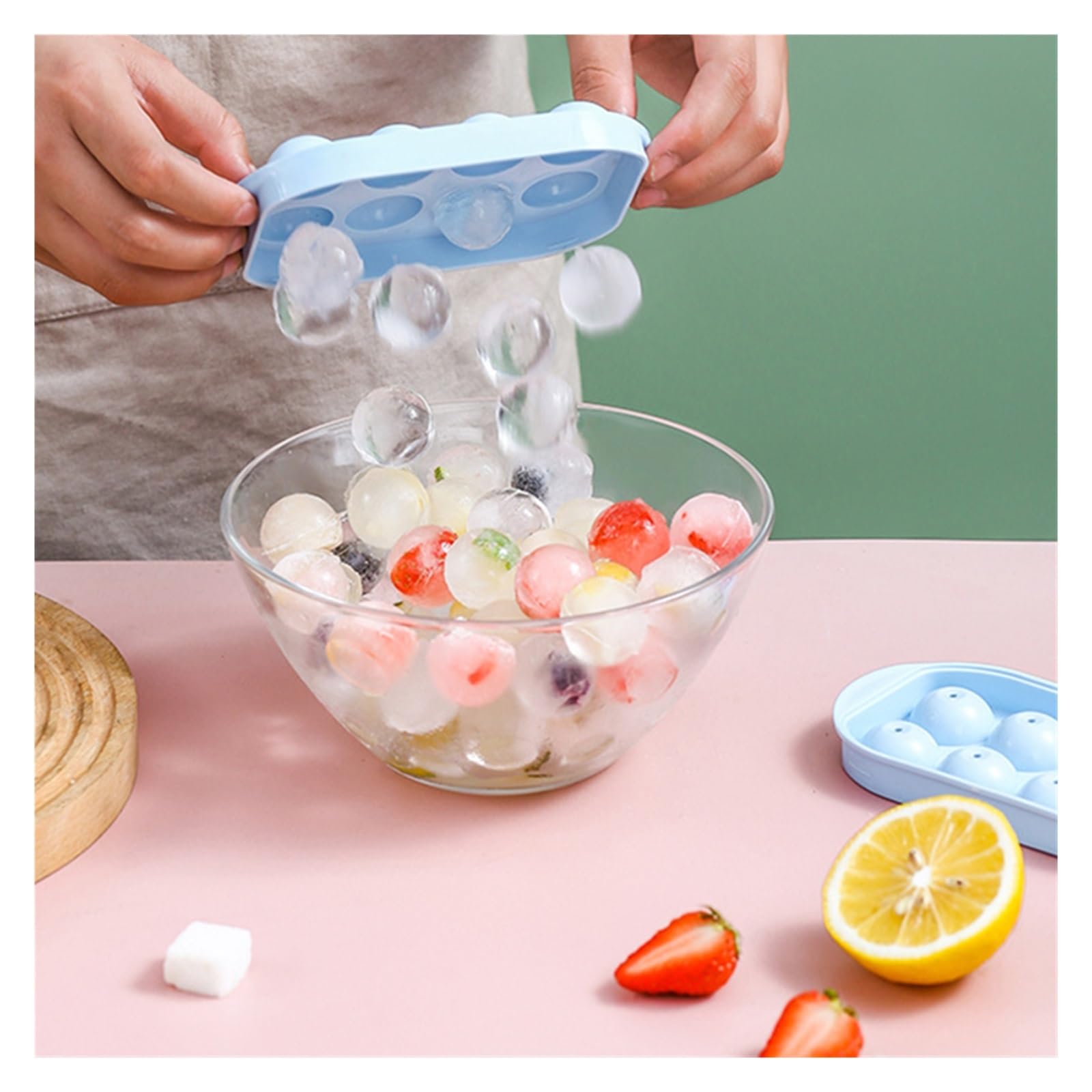 Vassoio per cubetti di Ghiaccio Rotondo Stampo per Ghiaccio colorato Rombo Vassoio Fai-da-Te Cube Maker Forme per stampi in plastica PP Stampo per Uso Alimentare Utensili da Cucina Stampo per Gelato