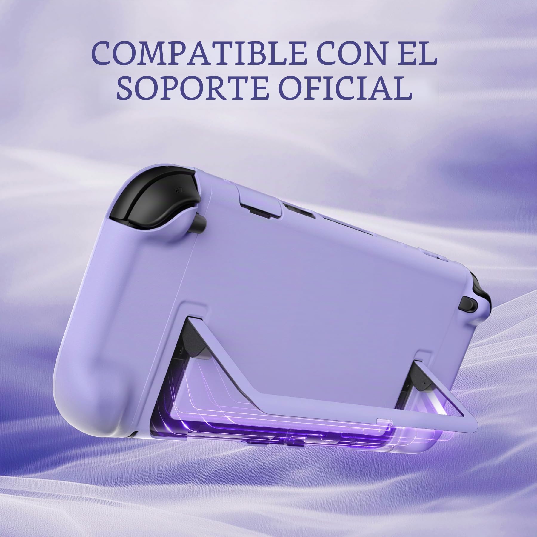 PlayVital Funda Protectora para Nintendo Switch 2 - Carcasa Rígida con Tapas para Joystick, Pegatina y Botones, Compatible con Dock, Antirayaduras y Antigolpes (Violeta Claro)