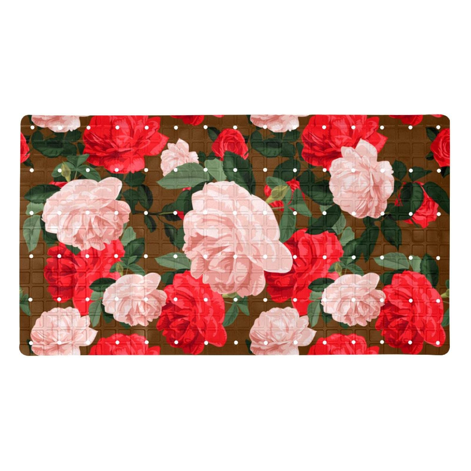 Tapis de salle de bain antidérapant avec ventouses et drainage