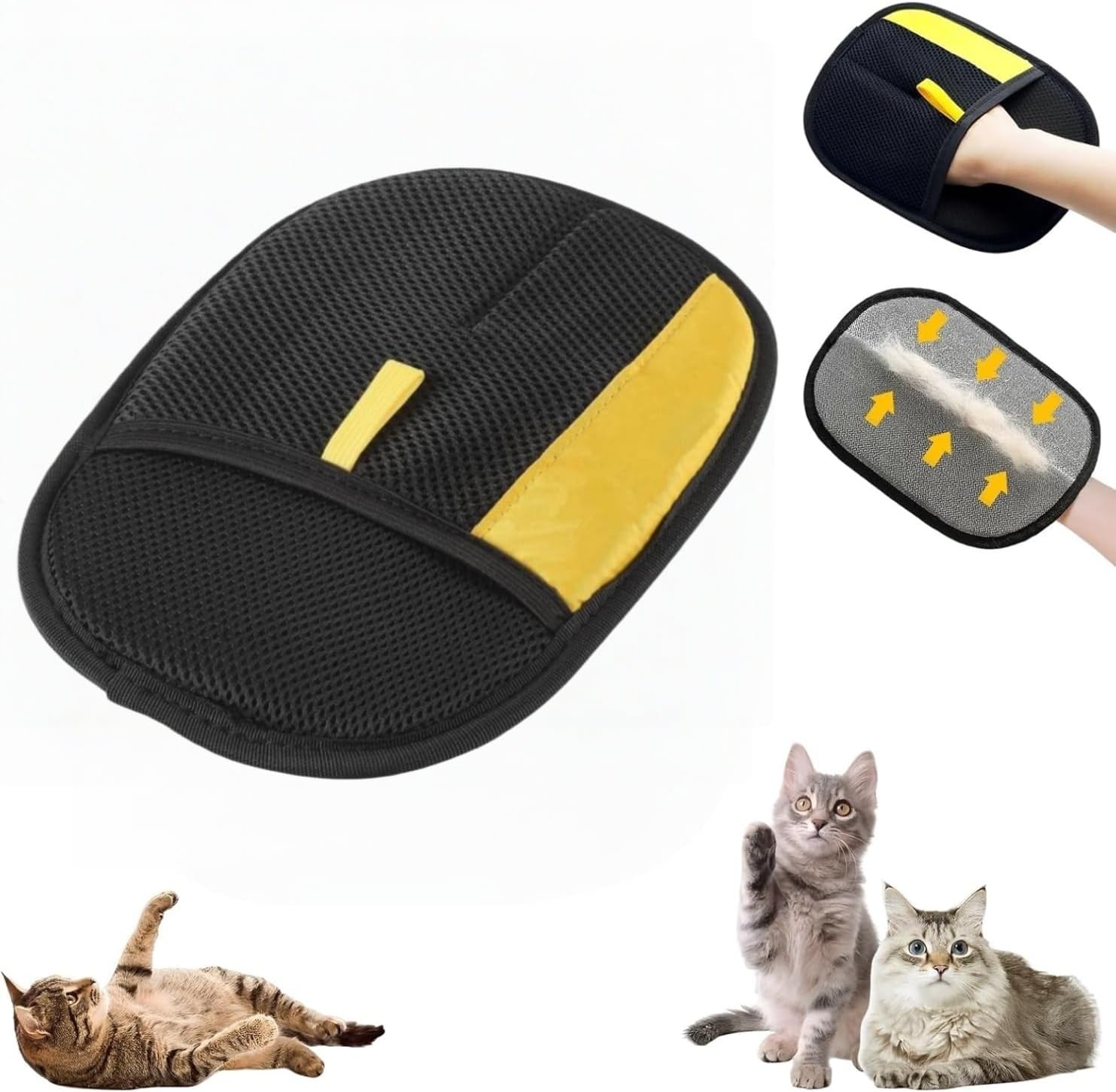 Cat Hair Remover Furniture,Electrostatic Pure Path Pet Dog Hair Remover Glove for Dogs Cats,Reusable & Washable Yomi Pet Hair Removal Gloves for Furniture Clothes, Couch, Carpet, Car Seat, Bed