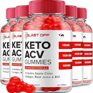 (5 Pack) Blast Off Keto ACV Gummies - BlastOff ACV Gummys Advanced Formula, Apple Cider Vinegar and Blast Off Gummy Reviews, 300 Gummies