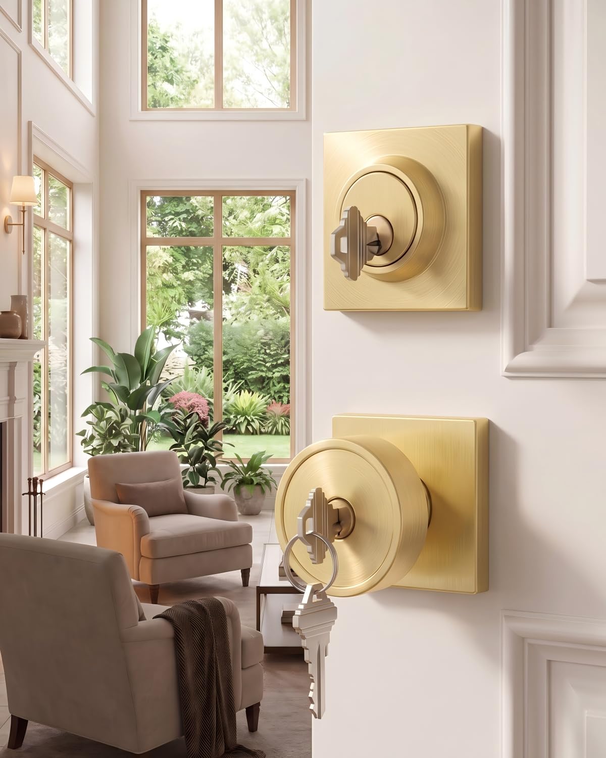 Goldenwarm Gold Exterior Door Lock Set with Deadbolt, Keyed Alike 1 Pack