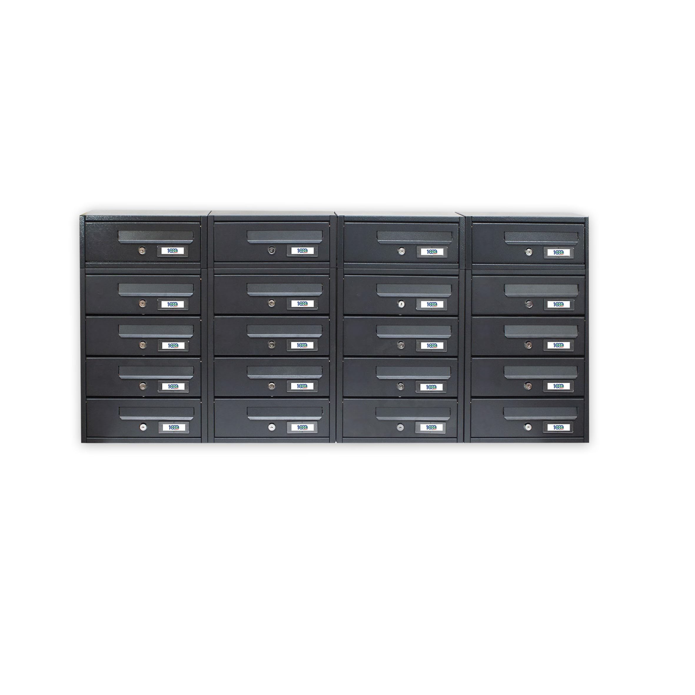 Buzón de correos para edificios condominiales de 20 plazas, 150 x 17 x 42 cm, modelo modular