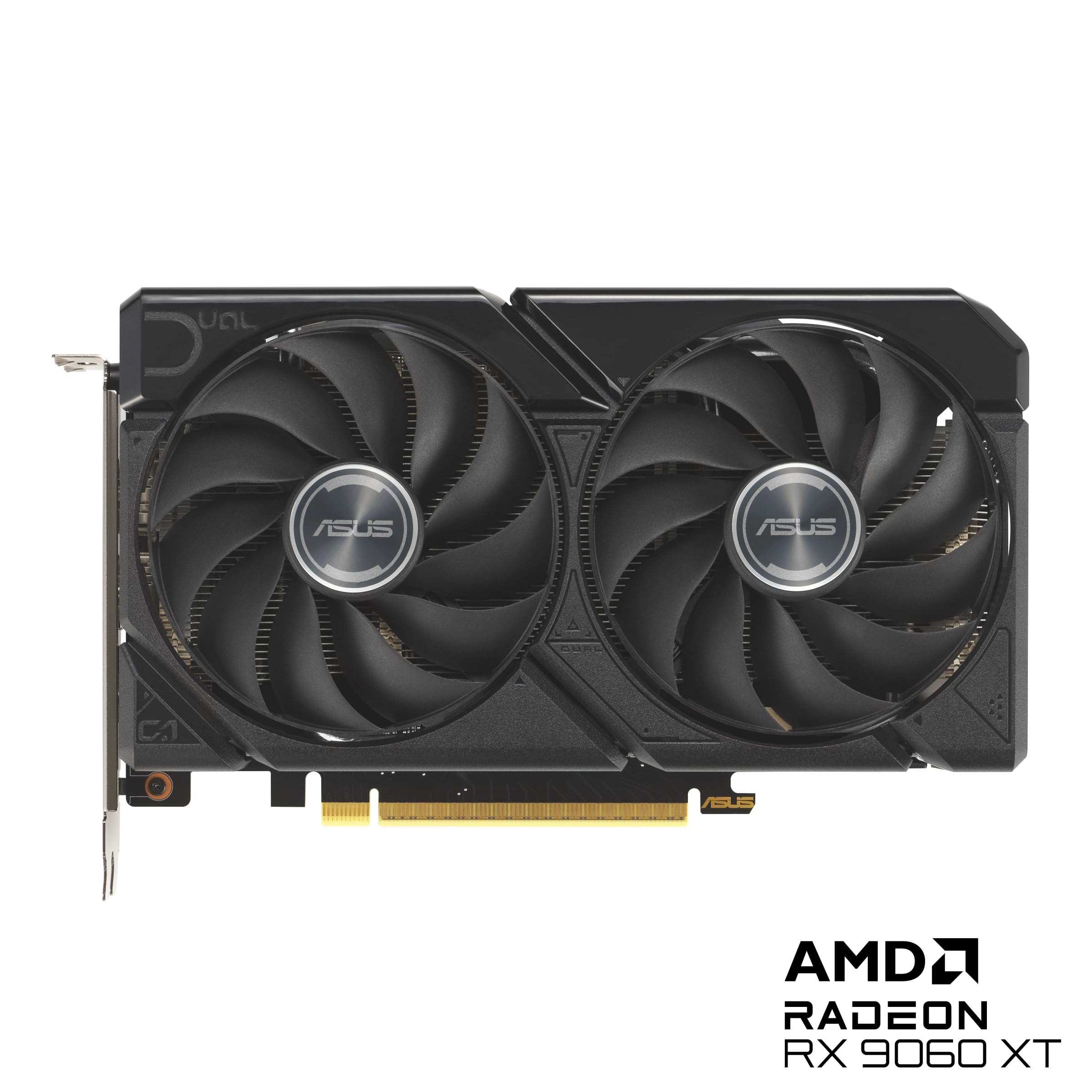 ASUS Dual Radeon RX 9060 XT 16GB GDDR6 Grafikkarte (PCIe 5.0, HDMI 2.1b, DisplayPort 2.1a, 2.5-Slot Design, Axial-Tech-Lüfterdesign, 0dB-Technologie und mehr)