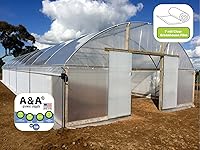 Vista 3 de A&A Película de plástico para invernaderos de 7 mil cubierta de polietileno transparente de 5 años, resistente a los rayos UV, resistente, calidad