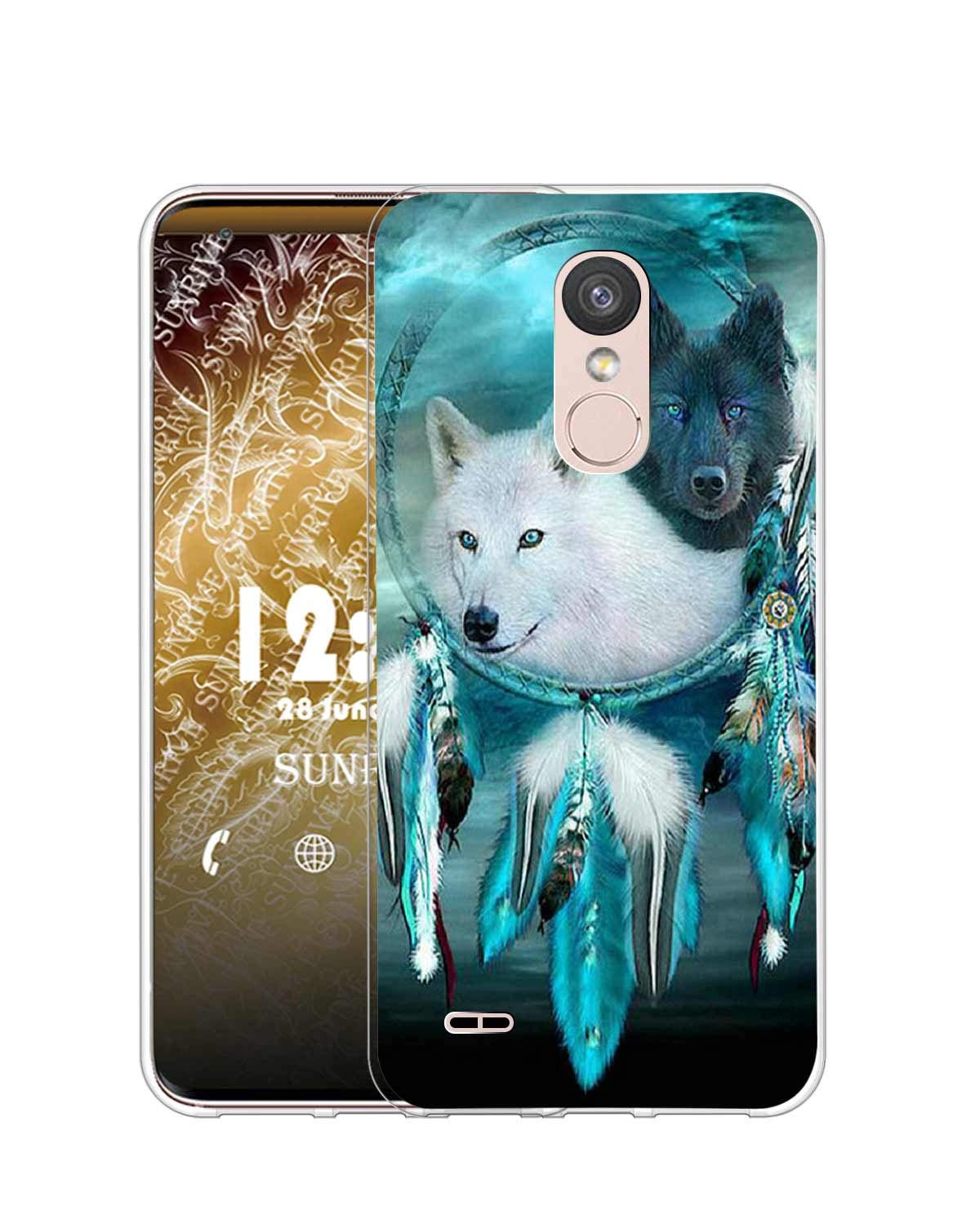 Sunrive Cover compatibile con Lg K9, Custodia Case in molle Trasparente silicone Morbida Flessibile Antigraffio protettiva back custodie(Q Gatto 4
