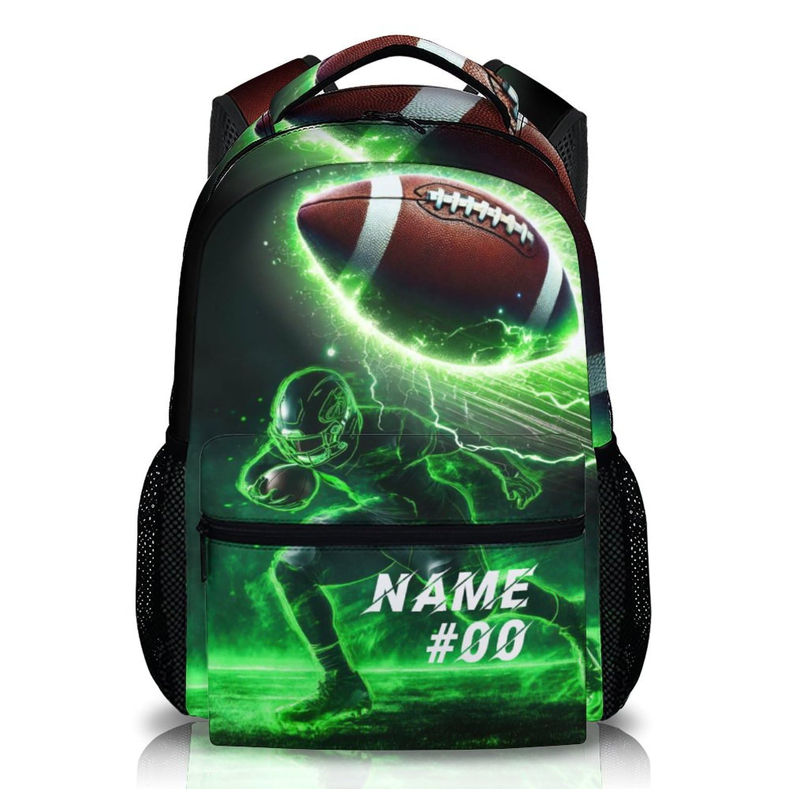 Wedinosaurnes Kids Boys Backpack, Custom Football Backpack for School, Football Gifts, Personalized Sports Bookbag for Teens, Cool Bookbag for School