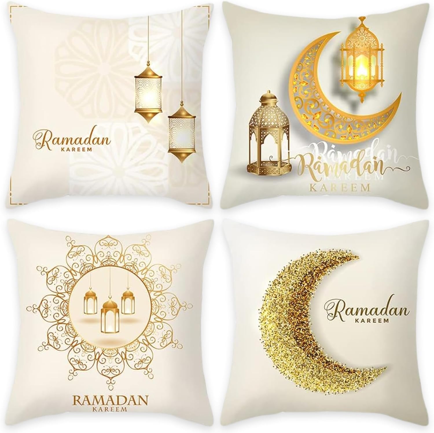 Ramadan Pillow Cover Ramadan Cushion Cover 18x18'' Moon Printing Throw