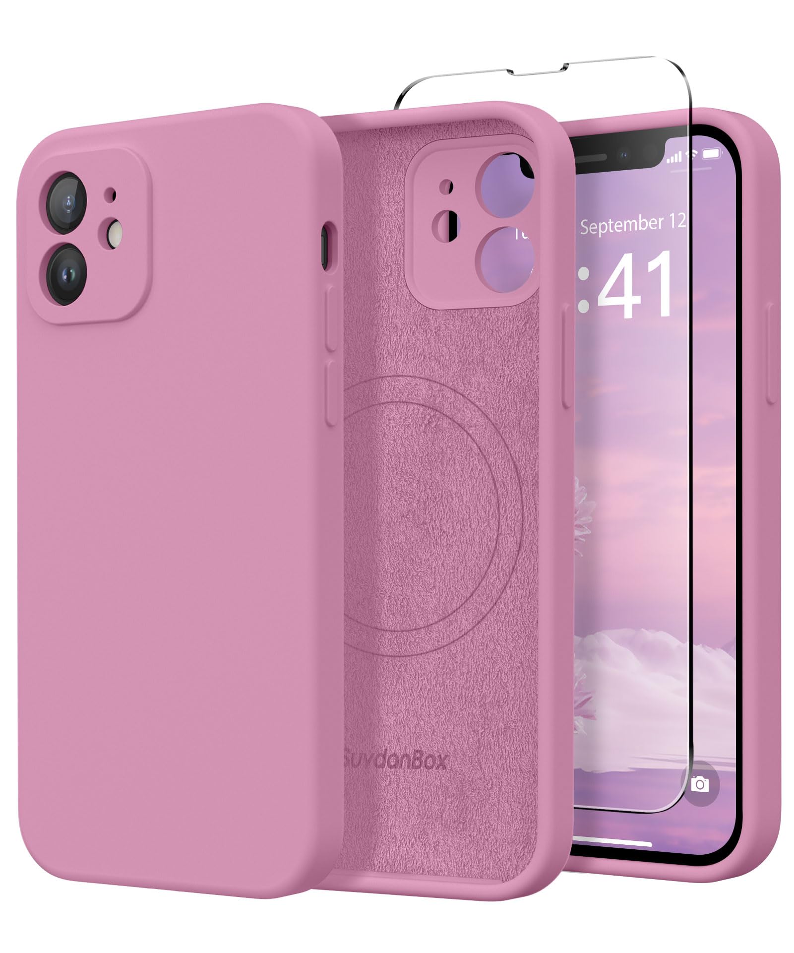 Magnetic for iPhone 12 Case Silicone Blackcurrant