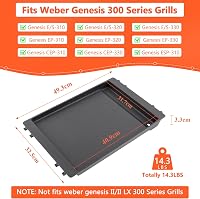 GFTIME 49,3x32,5 cm öntöttvas grillplakk Weber Genesis 300 sorozathoz 2