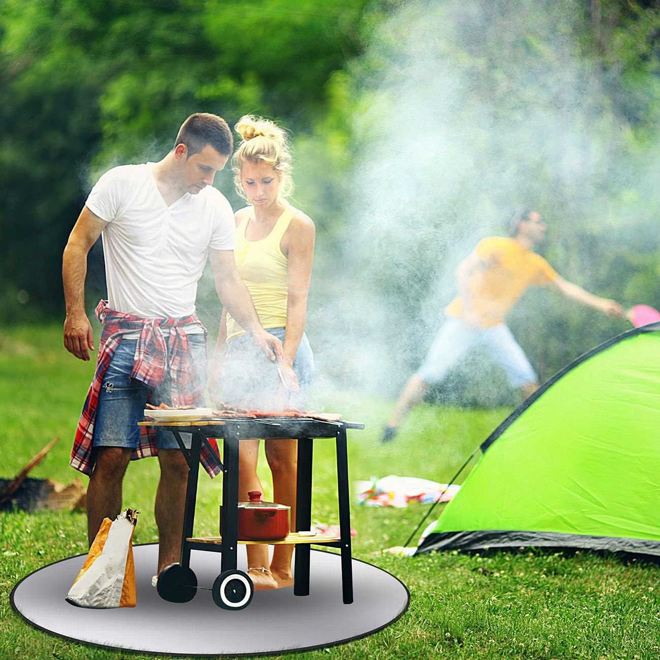 Fire Pit Mat Deck Protector, Fireproof Pad BBQ Floor Protective Mat 3