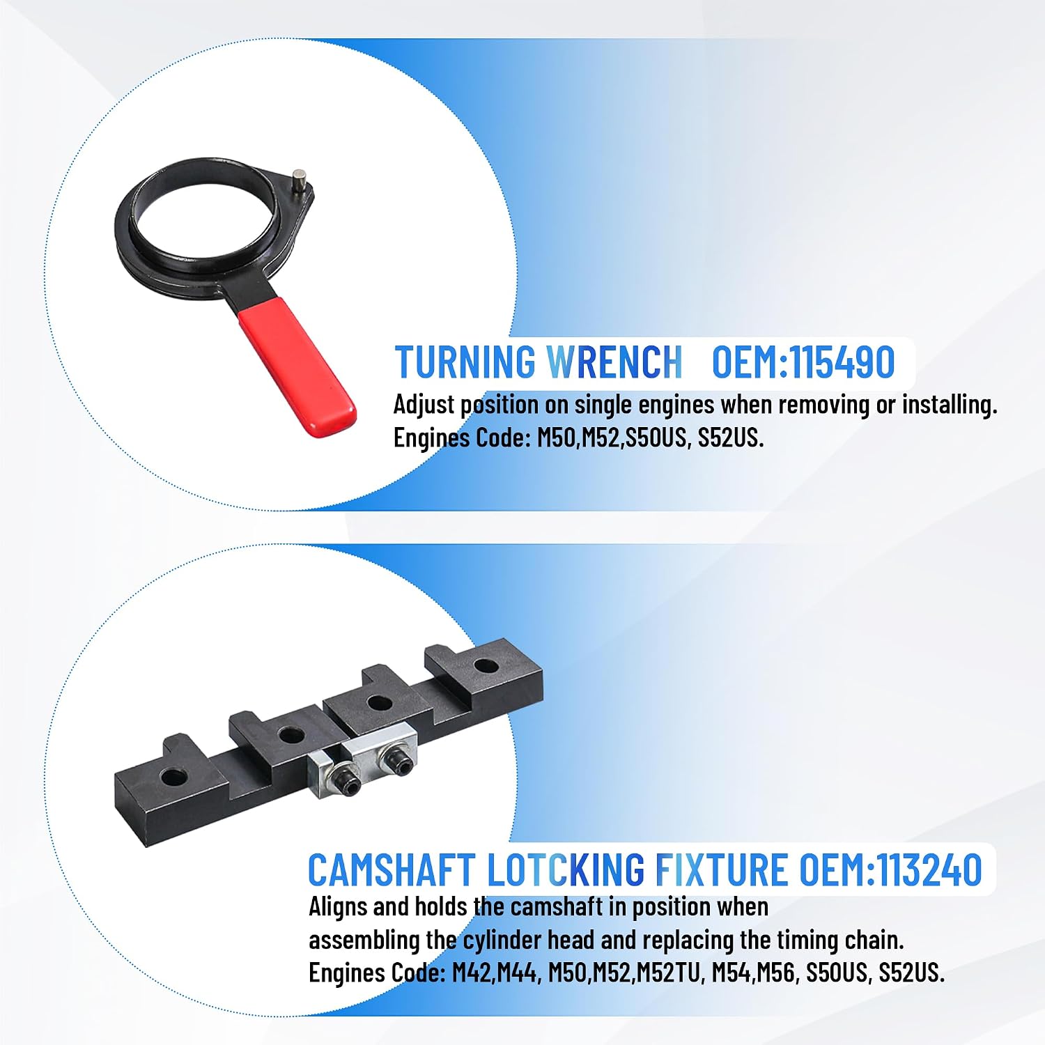 Timing Tool Kit for BMW M52 M52TU M54 M56 6 Cylinder Engine Camshaft Alignment Timing Locking Tool Set, Pack of 9